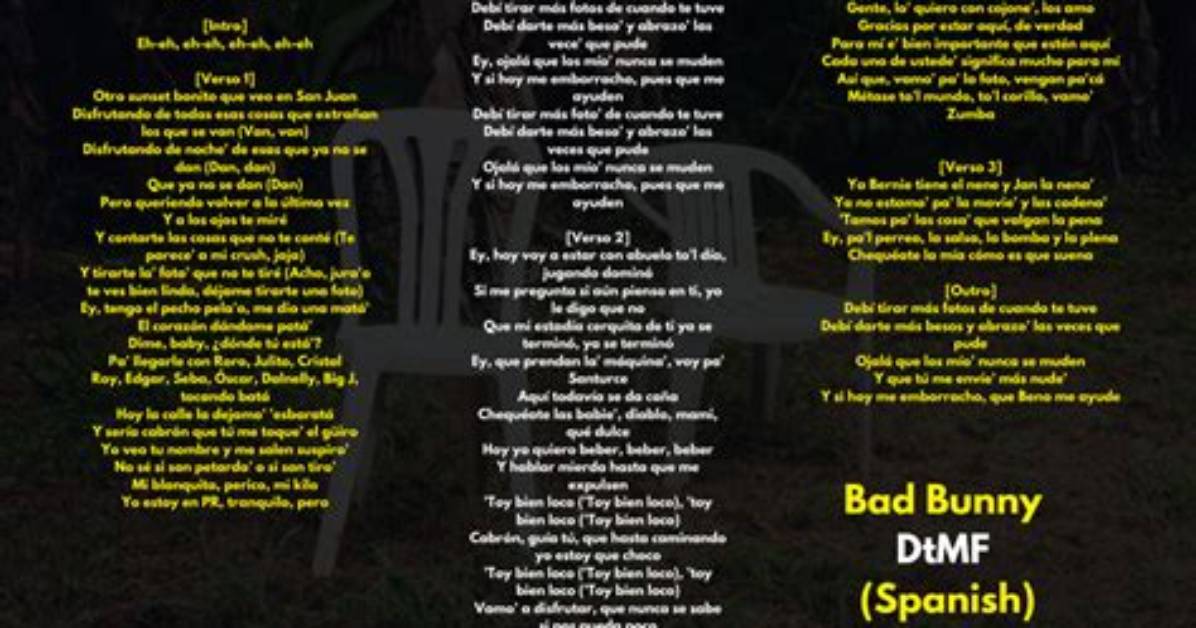 Bad Bunny Dtmf English Lyrics Reveal the Heartbreaking Truth Behind His