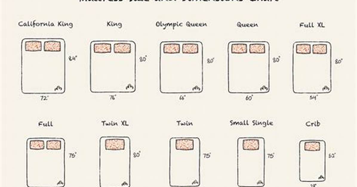 Bed Size Dimension Chart Exact Measurements and Floor