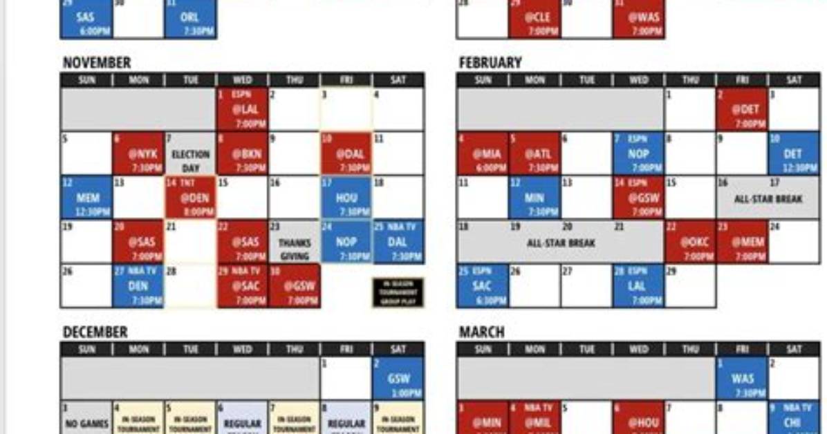 Clippers Schedule Update Play in Tournament Dates Times And