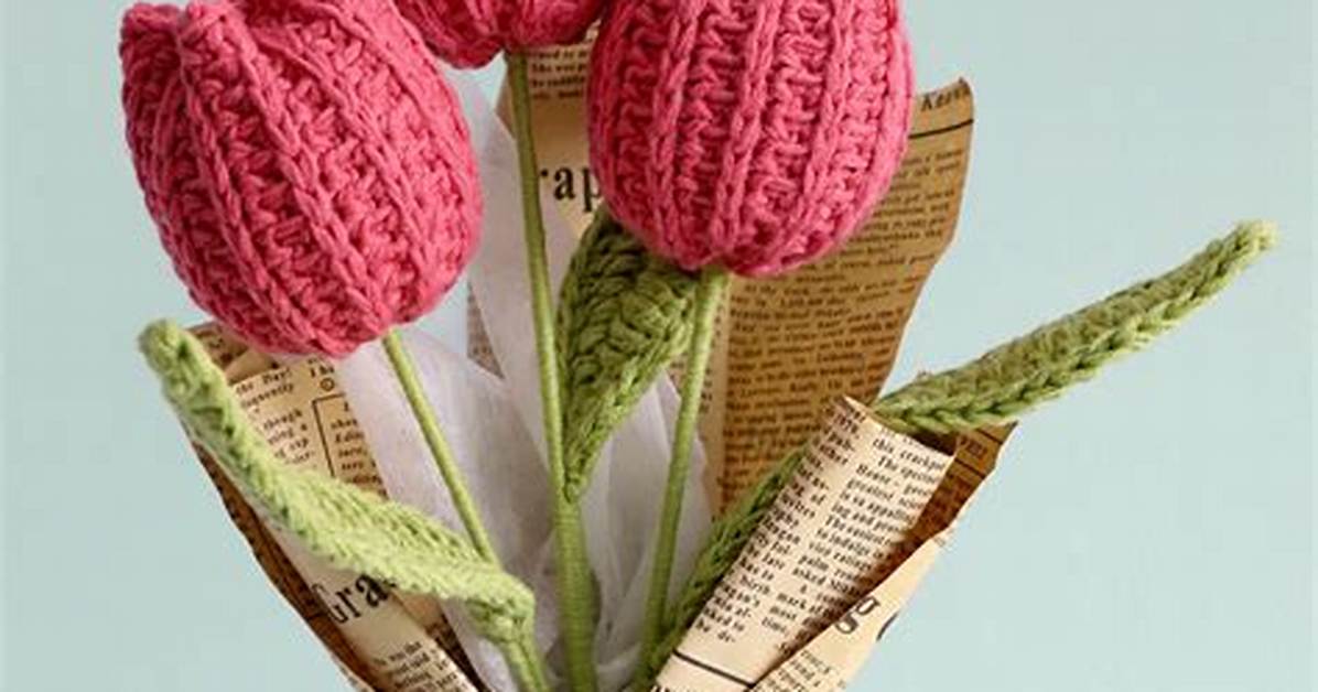 Crochet Tulip Bouquet Blanket Free Patterns Paid Charts And
