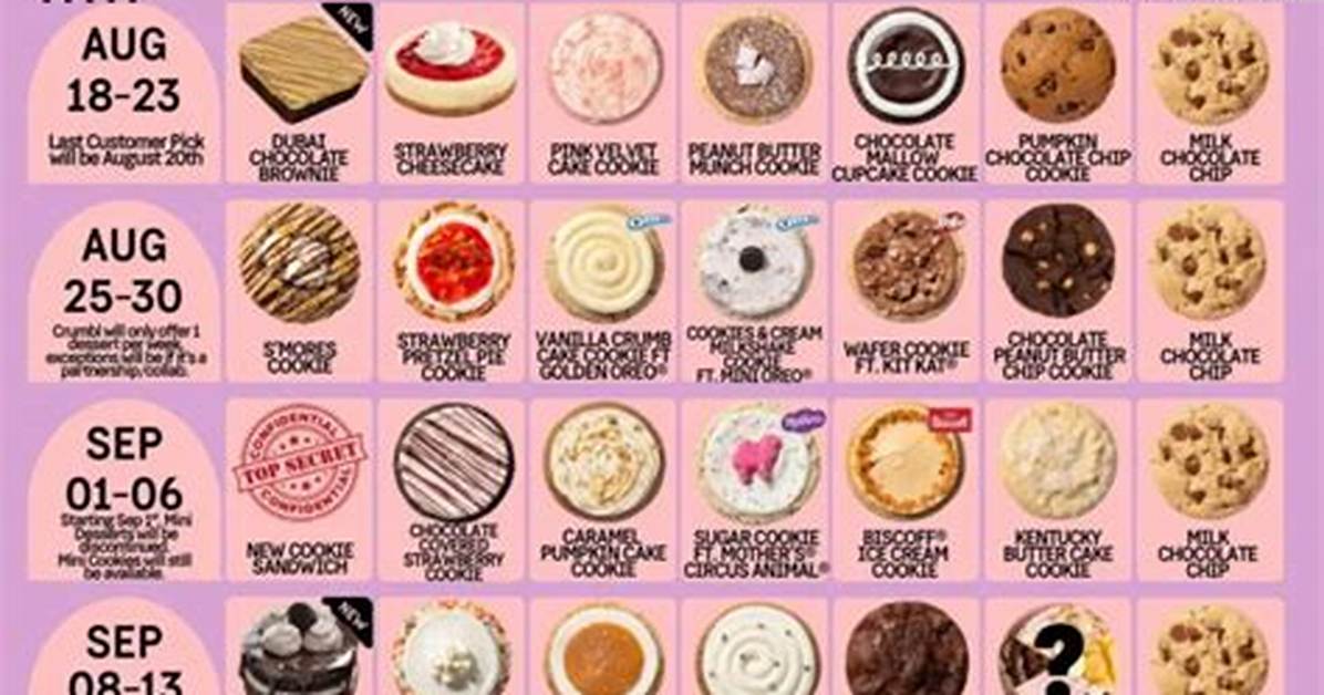 Crumbl Cookies Spoilers the Upcoming Rotating Flavors