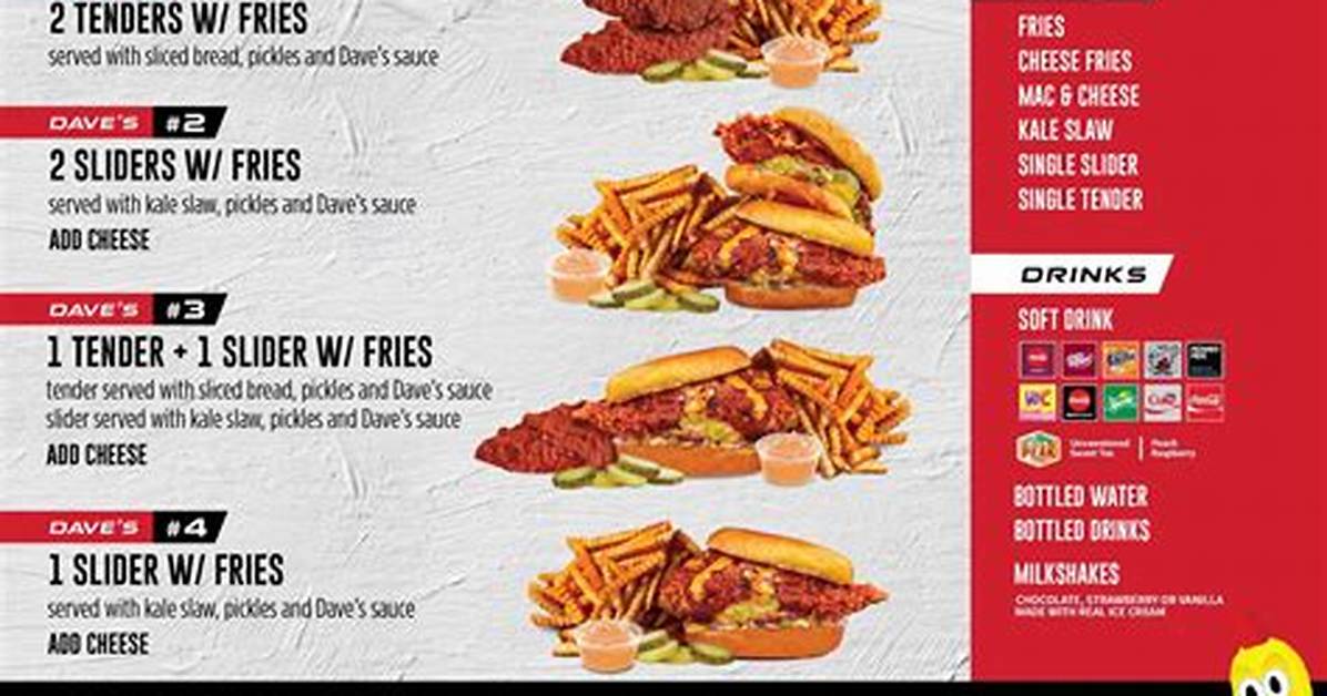 Dave's Hot Chicken Sliders Guide: Menu Pricing, Calories, and Free Promo Faq