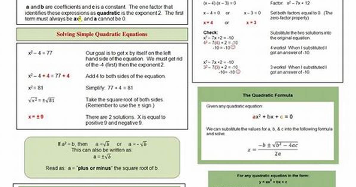 Edgenuity Quadratic Functions Complete Study Guide Formulas Solved Examples And