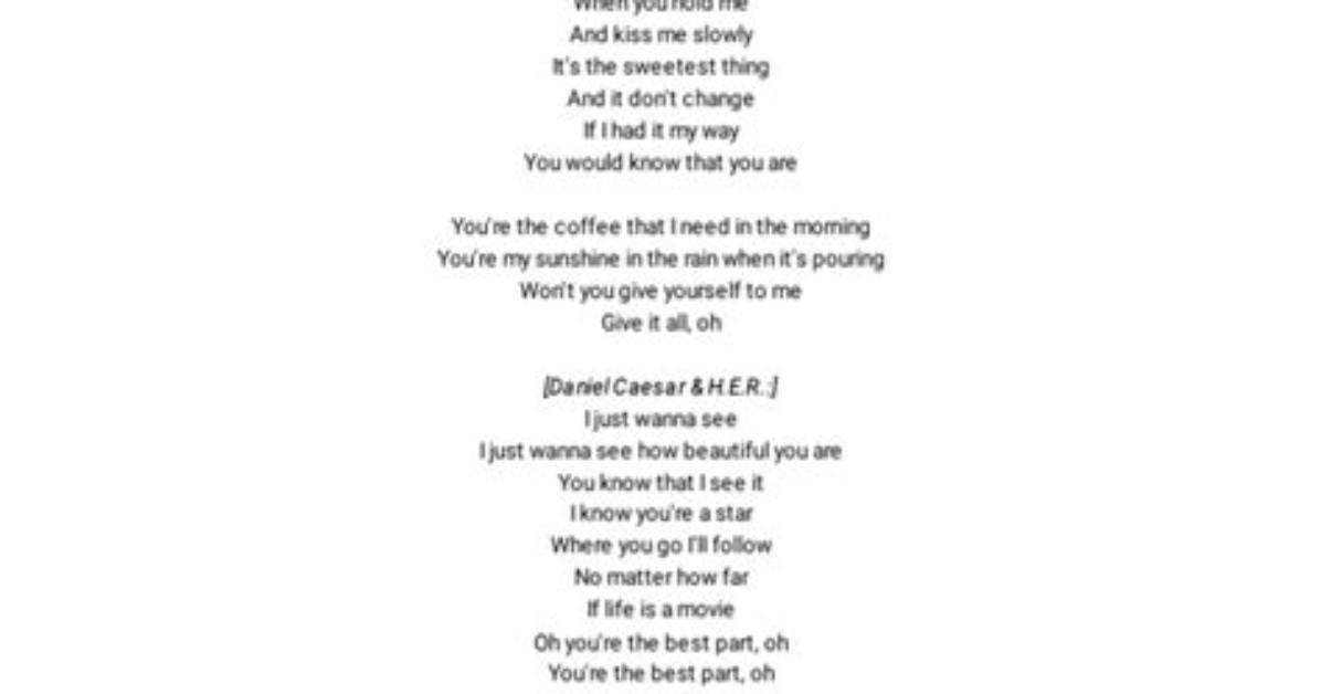 Full Official Lyrics to Daniel Caesar S Superpowers and Line By