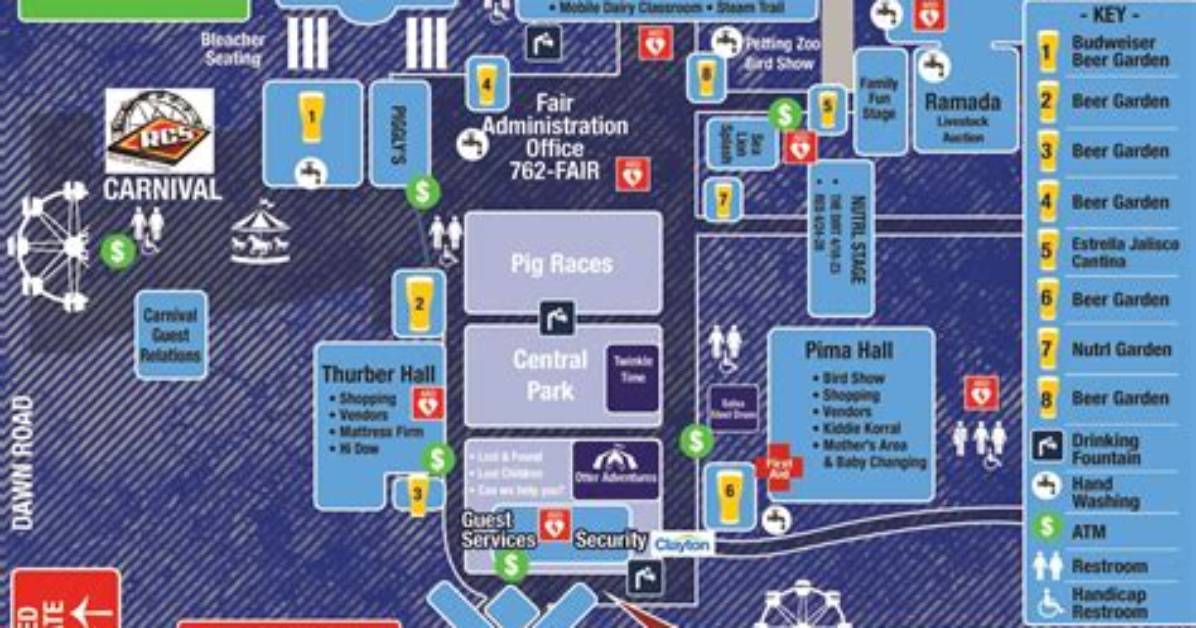 Full Pima County Fair Midway Map Ride Locations Carnival Layout and First