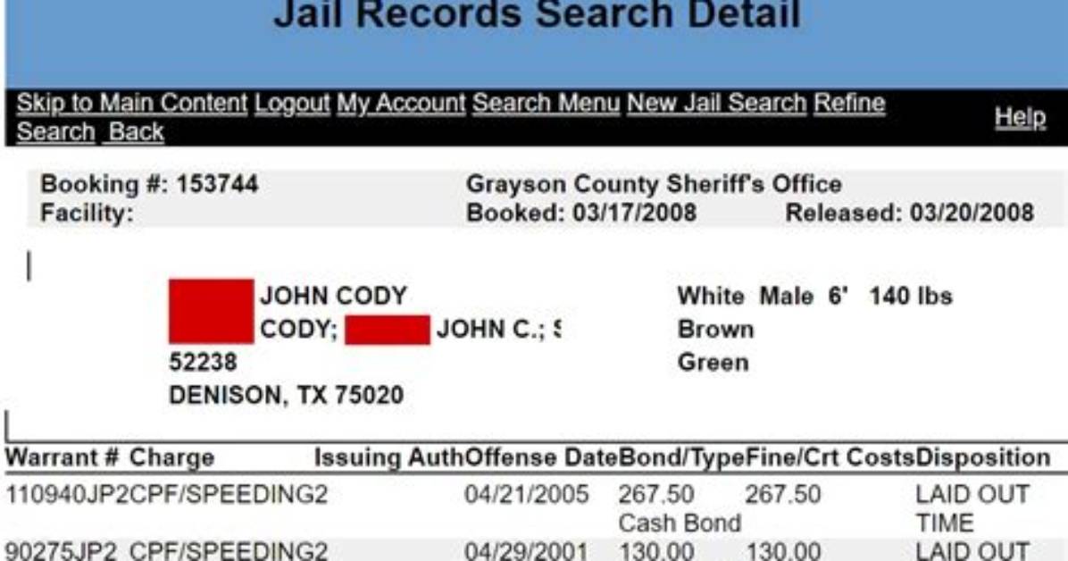 Grayson County Mugshots and Booking Records
