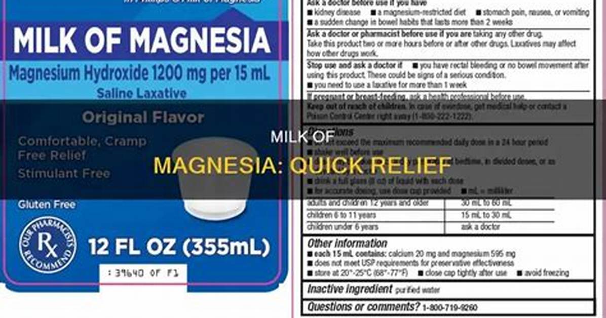 How Long Does Milk of Magnesia Take to Work Complete Faq And