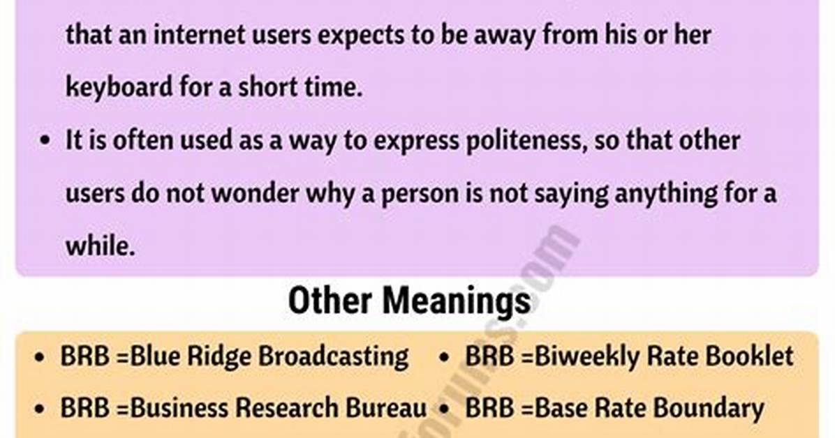 Meaning for Brb Full Guide to Texting Rules Variations And