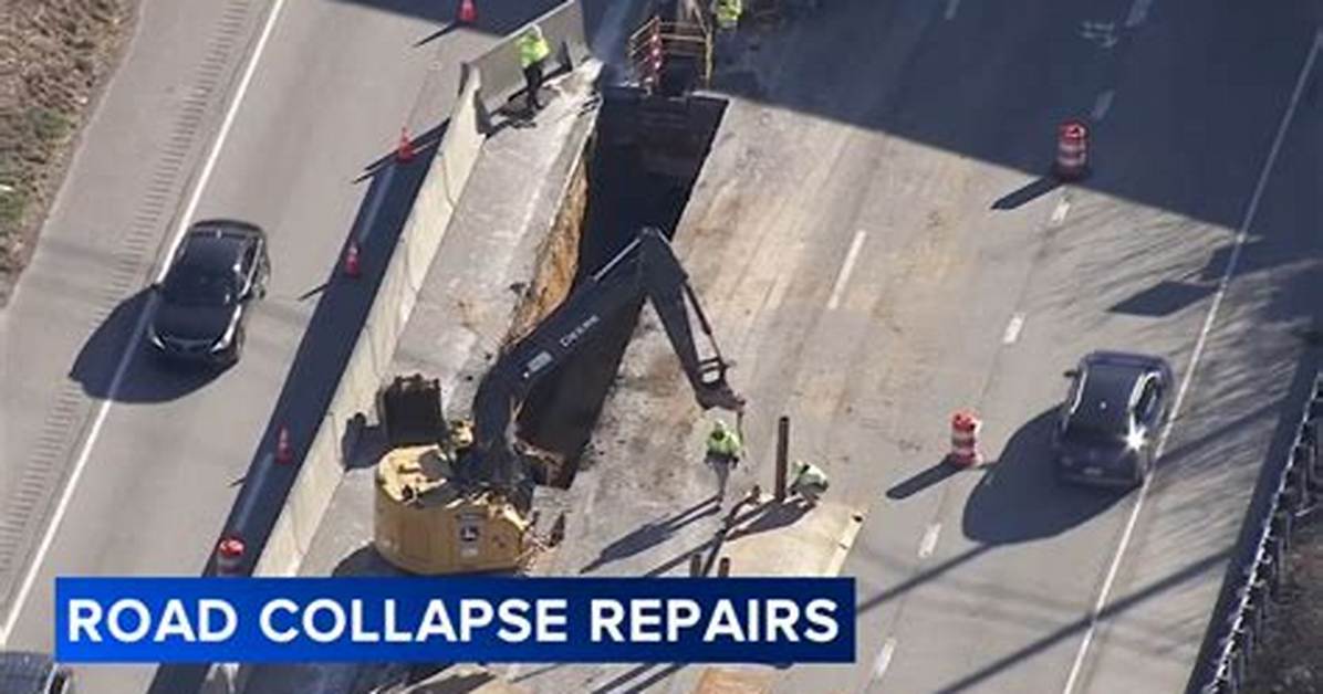 Roadway Collapse on Harry Hines Photos and Wreckage Behind the Dart Bus