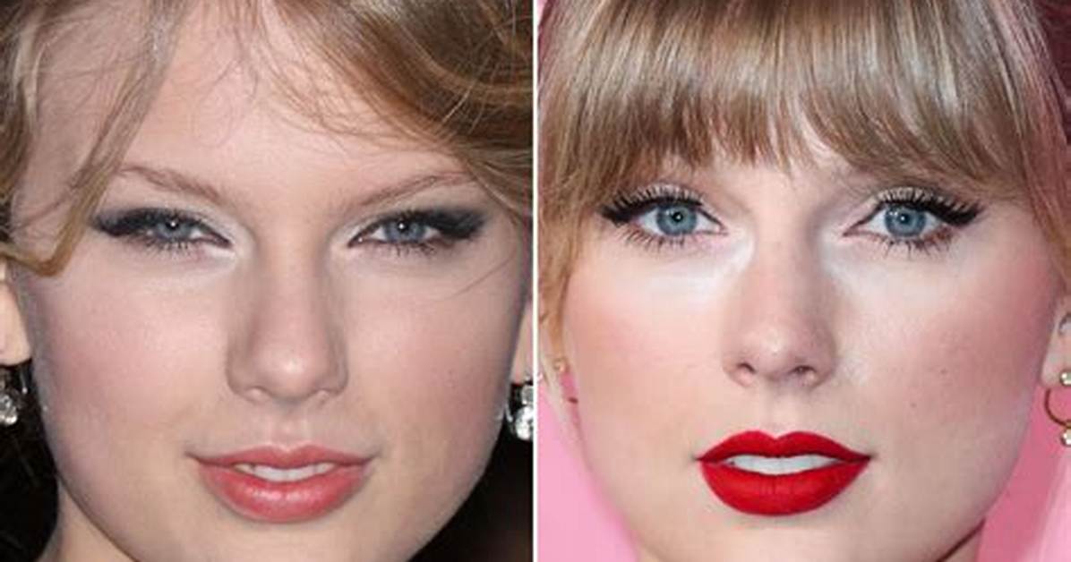 Taylor Swift Before and After Visual Proof or Clever Red