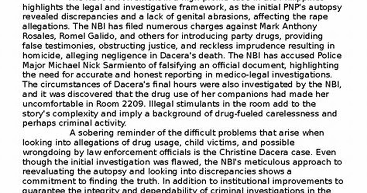 The Christine Dacera Investigation Explained Questions Answers And