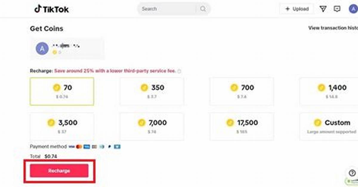 Tiktok Coin Recharge Price Comparison in App Purchases vs Desktop