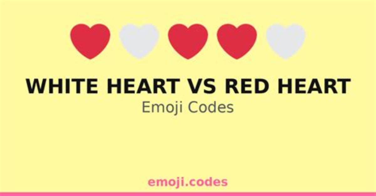 White Heart vs Red Heart Visual Evidence of What Every Heart Emoji