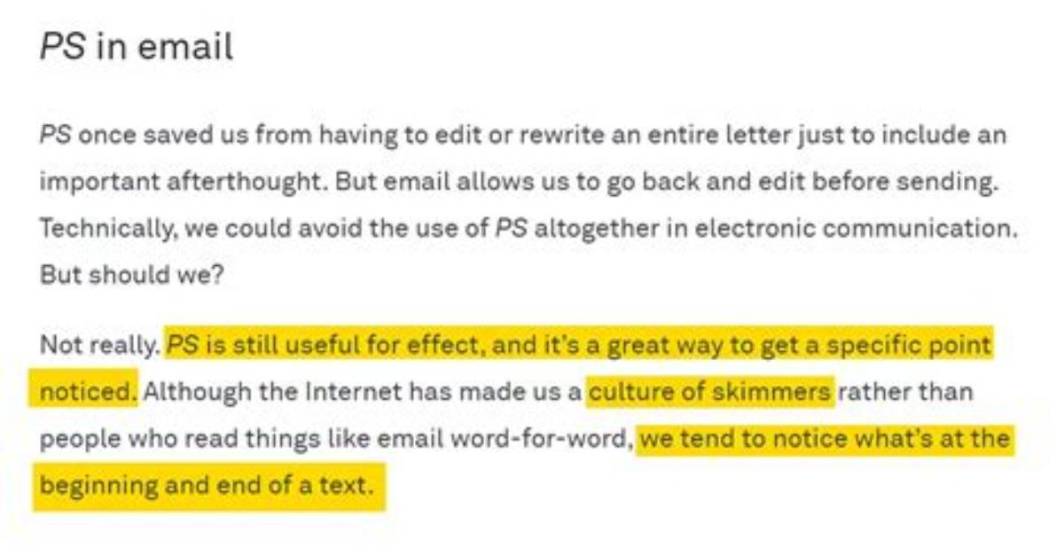 Why Everyone Is Using P S Again the Psychological Trick Behind Modern Email